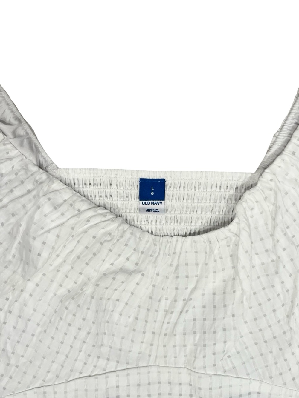 Women's White Puff-Sleeve Peasant Top - Picture 6 of 7